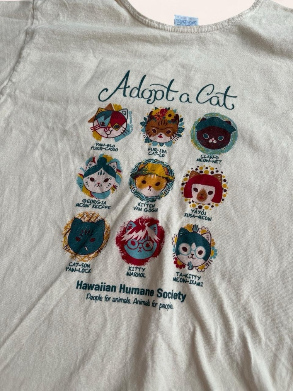 Crazy Shirts Hawaii “Adopt a Cat” Hawaiian Humane Society Graphic Tee Size S